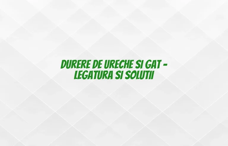 durere de ureche si gat